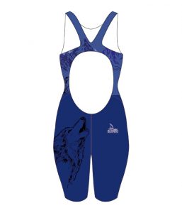 Click to See the Backside of the Customized Kneeskin Olympic Swimsuit for Women